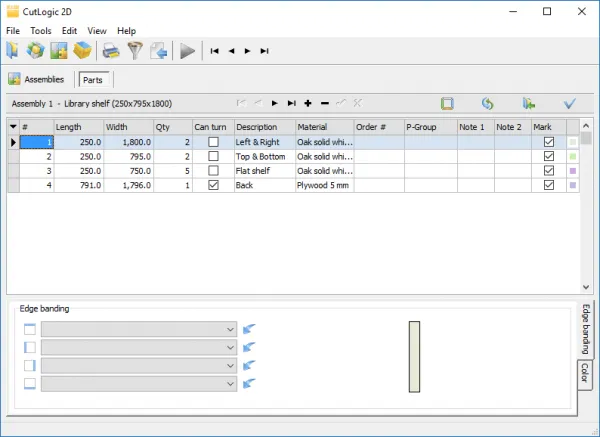 cutlogic 2d assembly parts