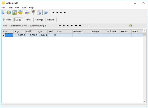 cutlogic 2d cutting plan stocks