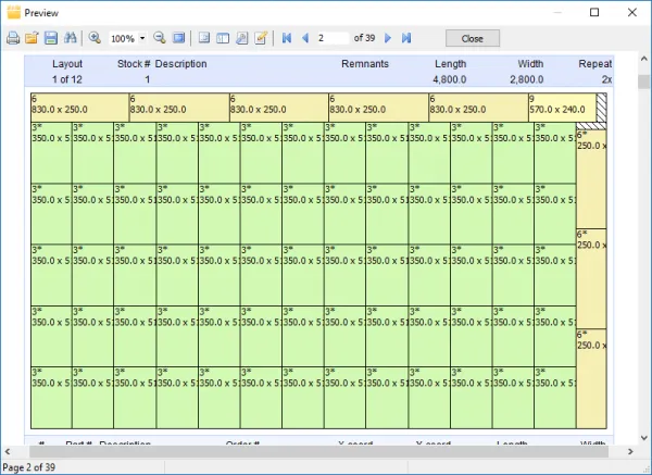 cutlogic 2d cutting layouts report